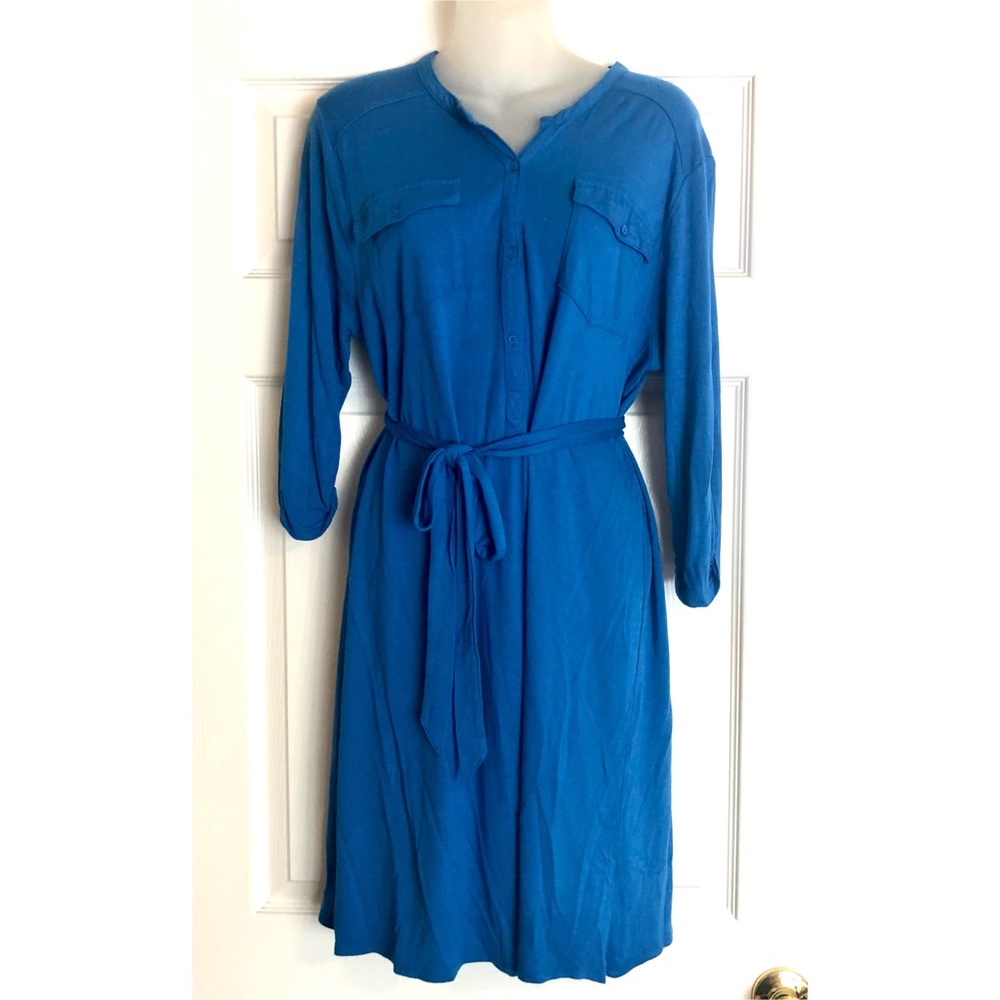 Old Navy Blue Shirt Dress with Belt